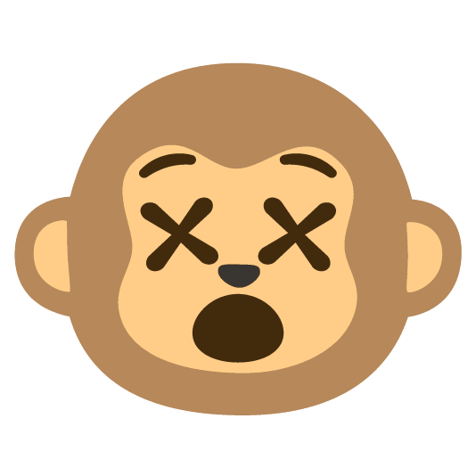 dizzy face monkey face