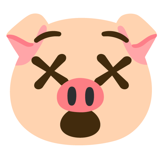 dizzy face pig