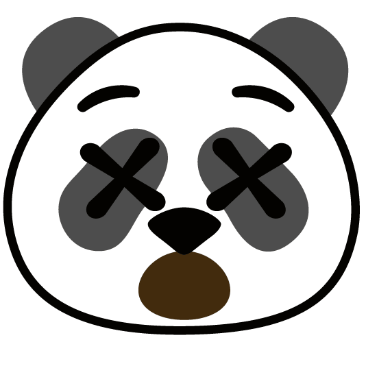 dizzy face panda face