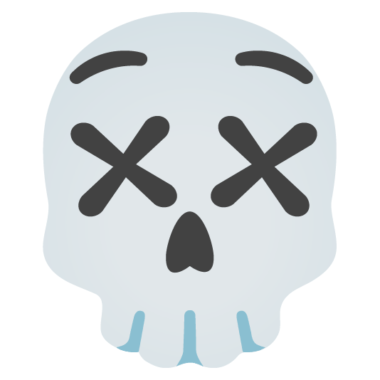 dizzy face skull