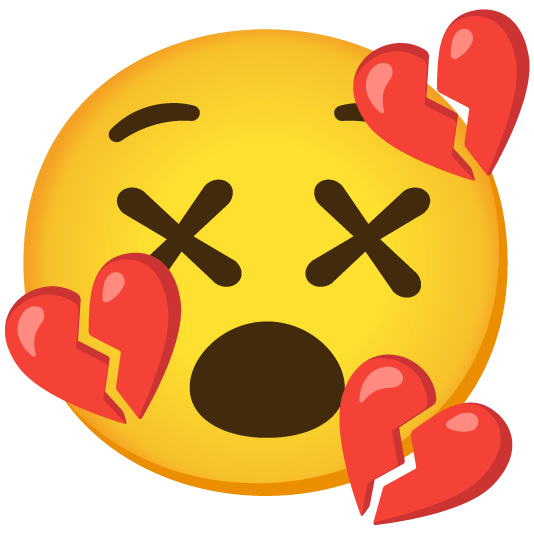 dizzy face broken heart