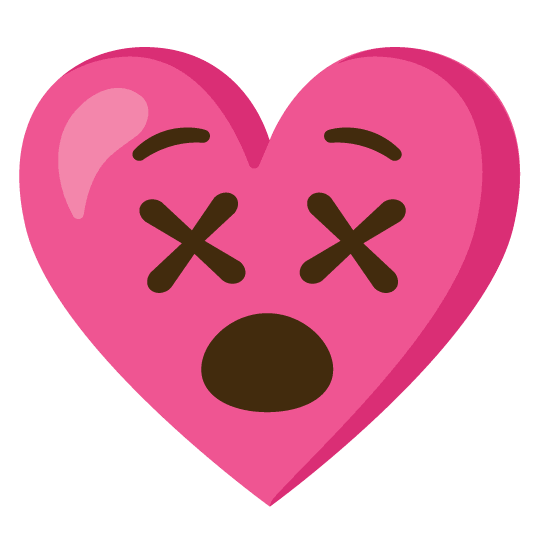 dizzy face gift heart