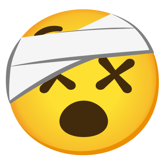 dizzy face face with head bandage