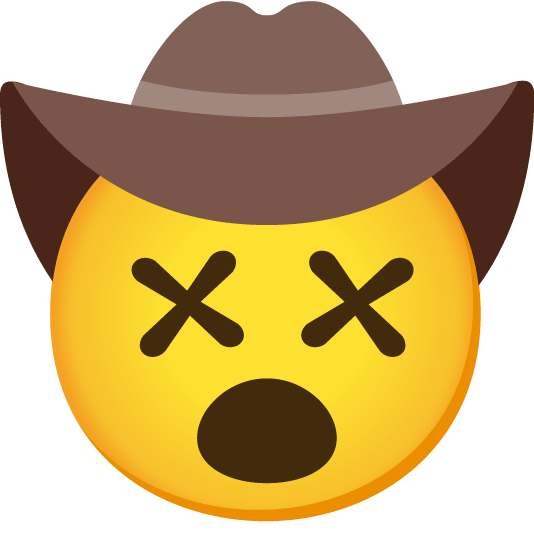 dizzy face face with cowboy hat