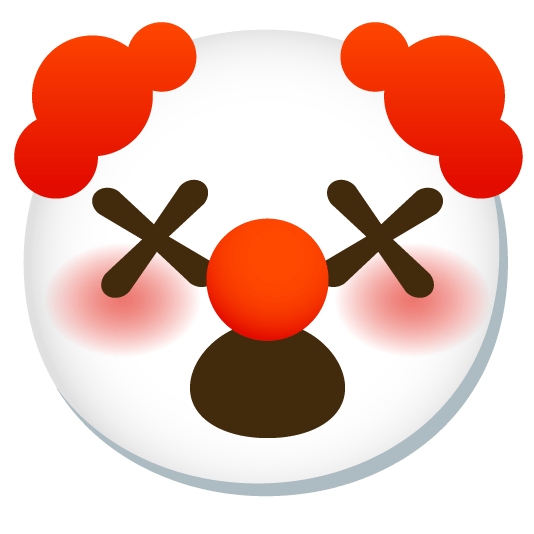 dizzy face clown face