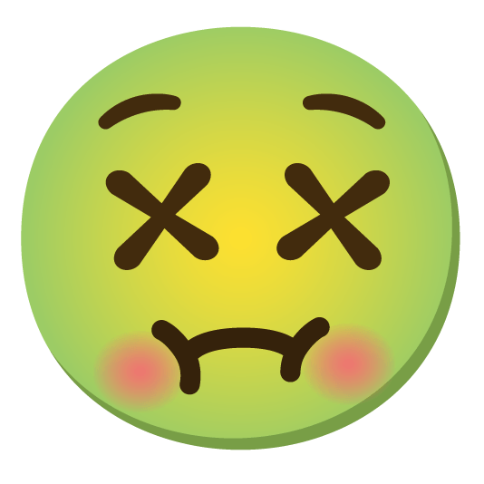 dizzy face nauseated face