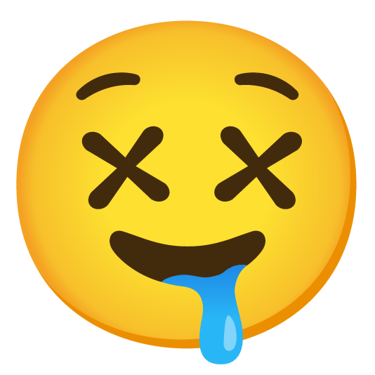 dizzy face drooling face