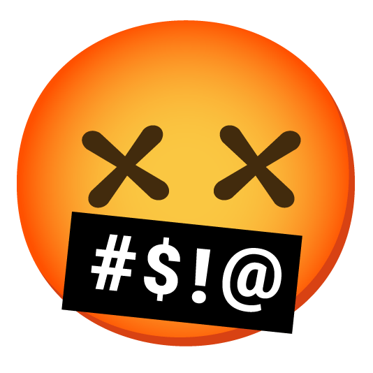 dizzy face face with symbols on mouth