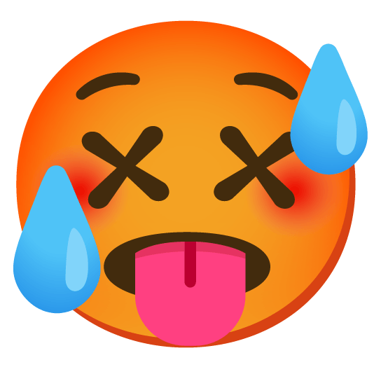 dizzy face hot face
