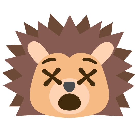 dizzy face hedgehog