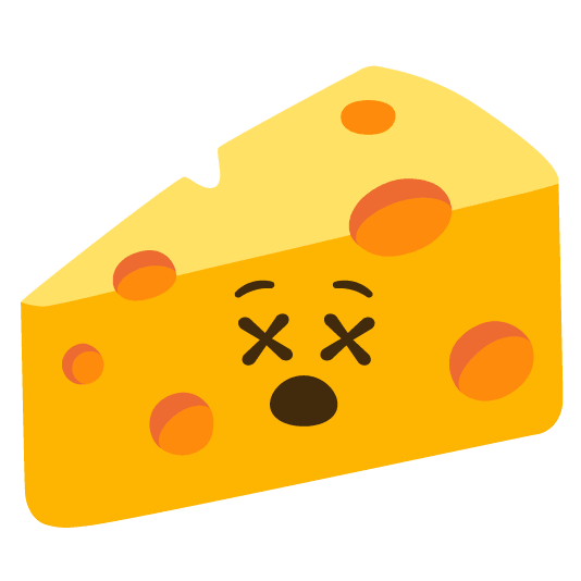 dizzy face cheese wedge