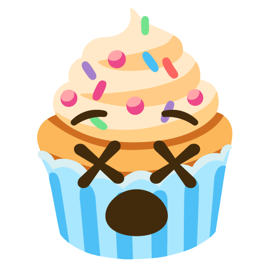dizzy face cupcake