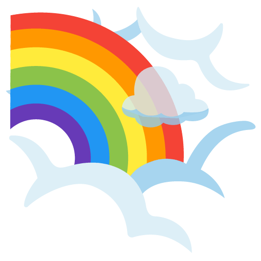 face in clouds rainbow