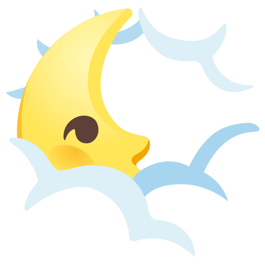 face in clouds last quarter moon with face