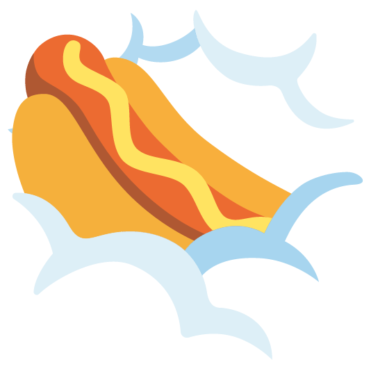 face in clouds hotdog