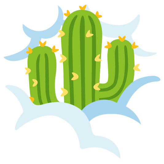 face in clouds cactus