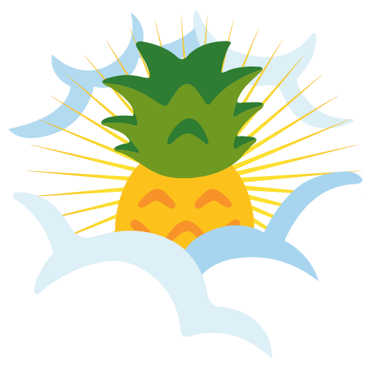 face in clouds pineapple