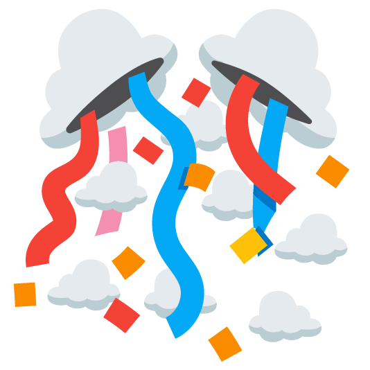 face in clouds confetti ball