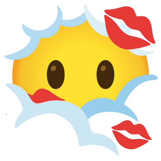 face in clouds kiss