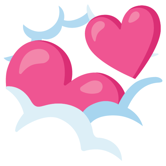 face in clouds two hearts