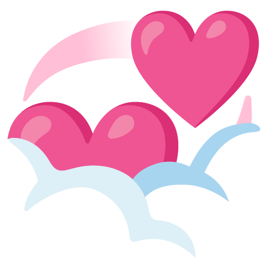 face in clouds revolving hearts