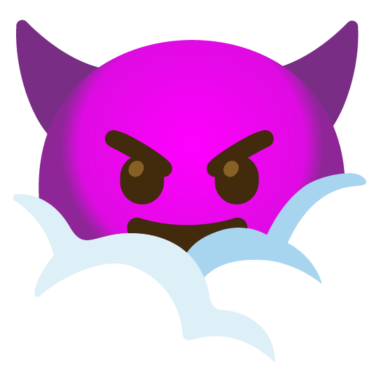 face in clouds smiling imp