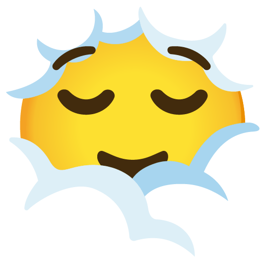 face in clouds relieved