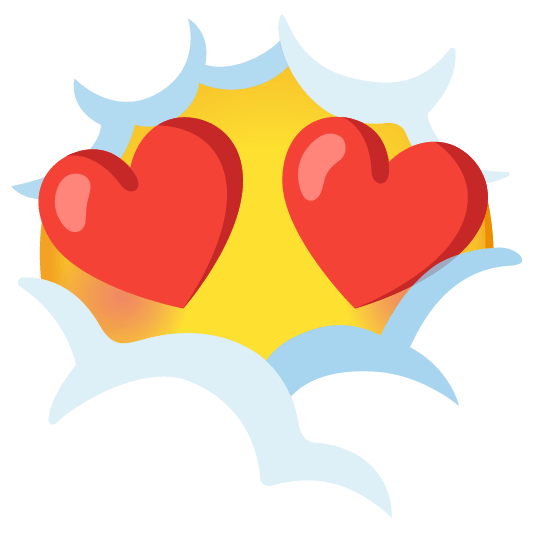 face in clouds heart eyes