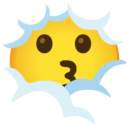 face in clouds kissing