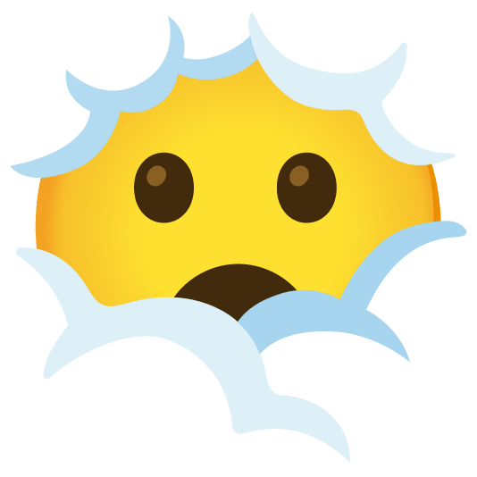 face in clouds open mouth