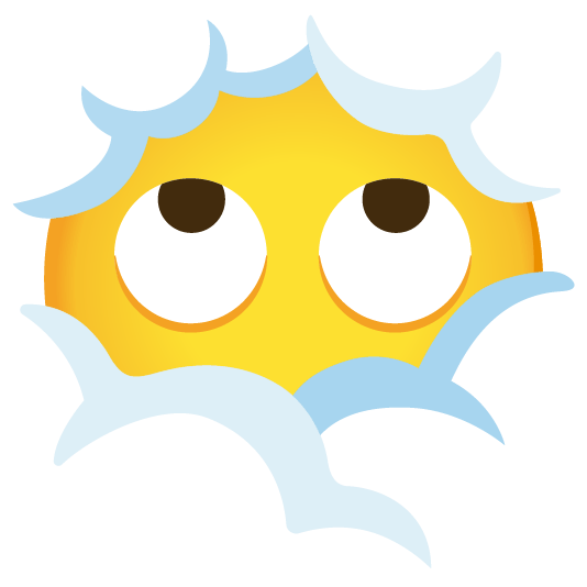 face in clouds face with rolling eyes