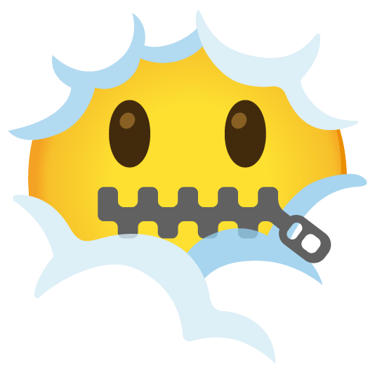 face in clouds zipper mouth face