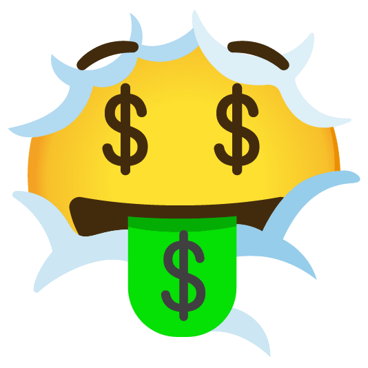 face in clouds money mouth face