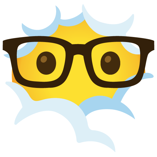 face in clouds nerd face
