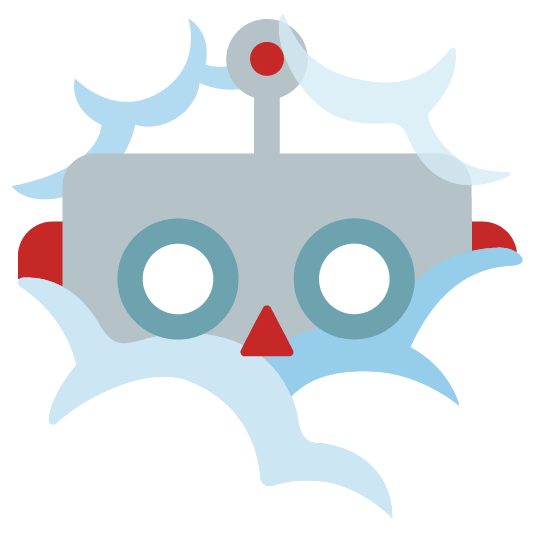 face in clouds robot face