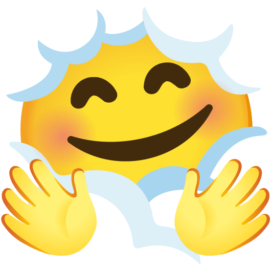 face in clouds hugging face