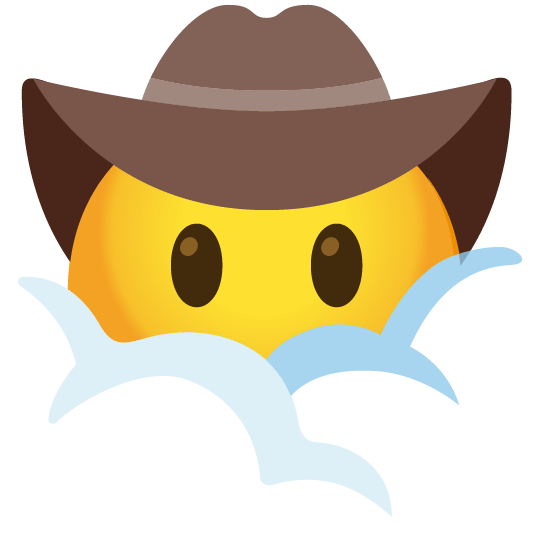 face in clouds face with cowboy hat
