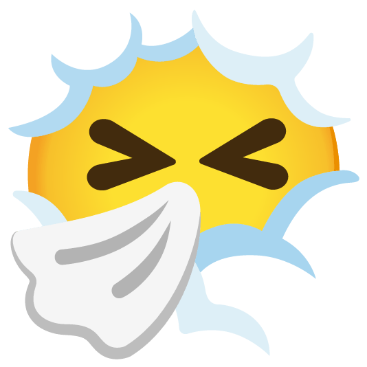 face in clouds sneezing face