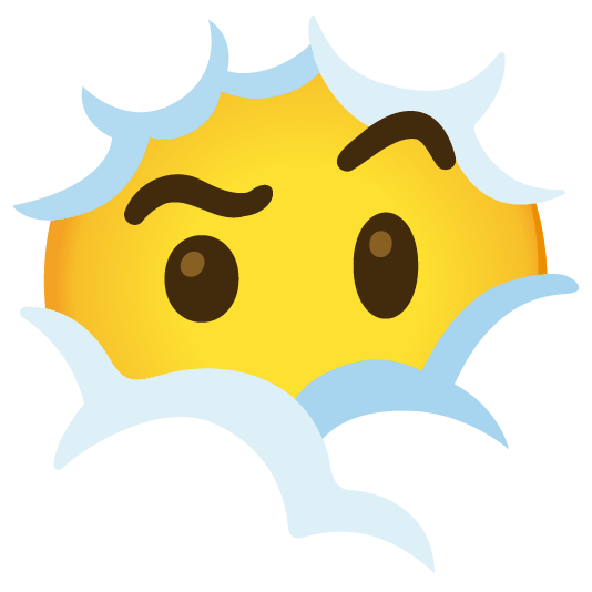 face in clouds face with raised eyebrow