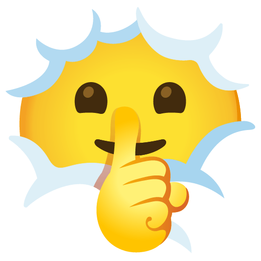 face in clouds shushing face