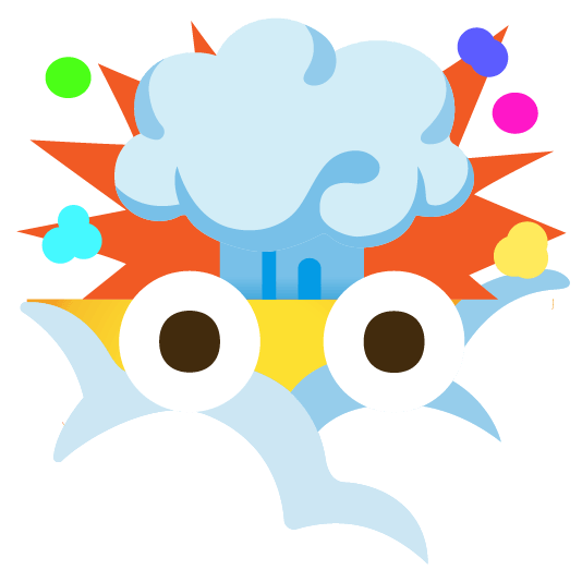 face in clouds exploding head