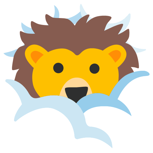 face in clouds lion face