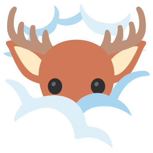 face in clouds deer