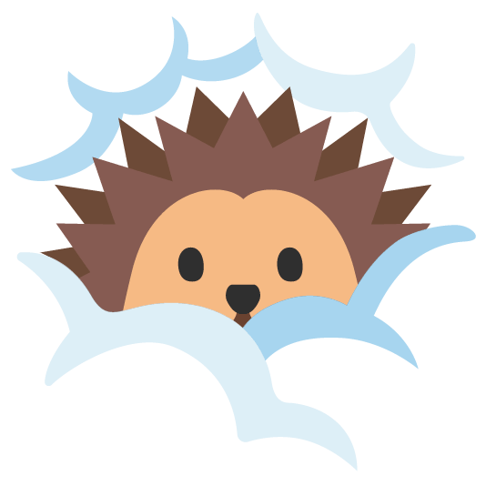 face in clouds hedgehog