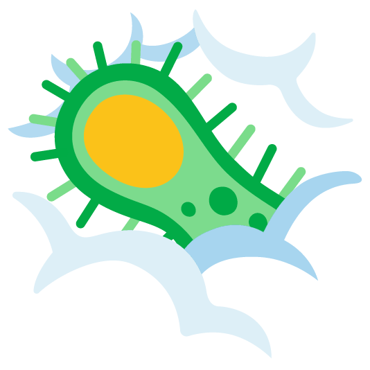 face in clouds microbe