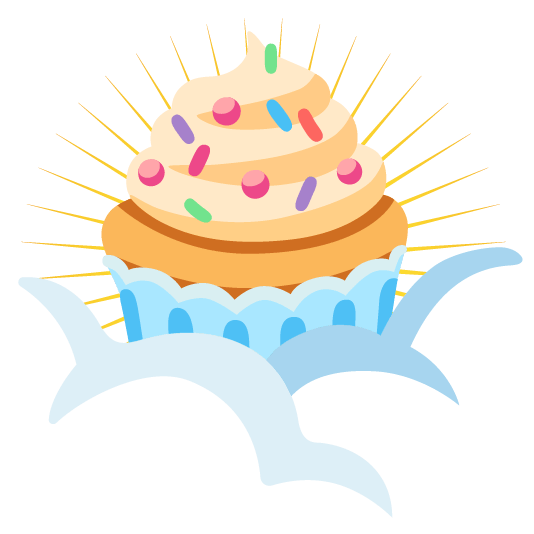 face in clouds cupcake