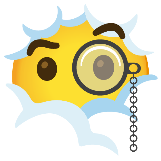 face in clouds face with monocle