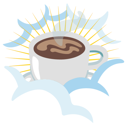 face in clouds coffee