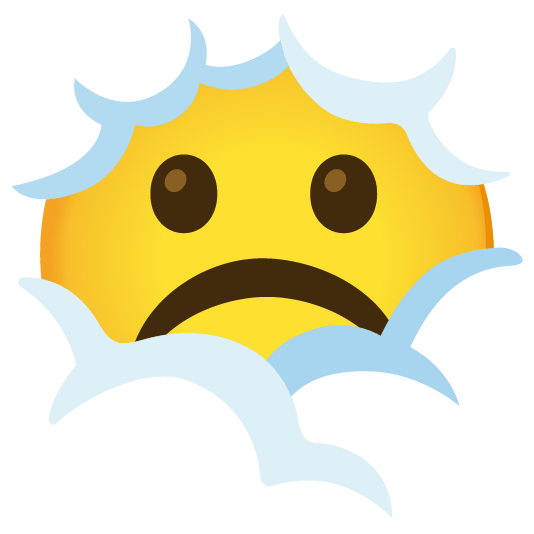 face in clouds white frowning face