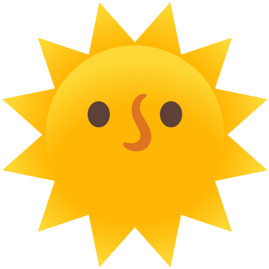 no mouth sun with face